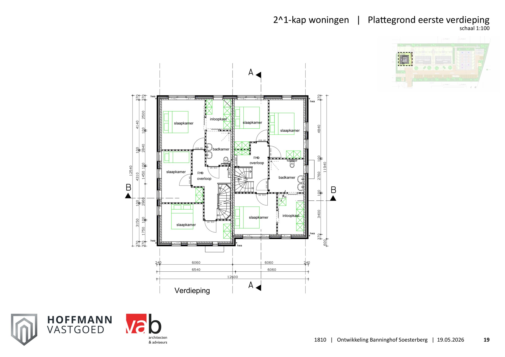 Plattegrond eerste verdieping 2-onder-1-kap